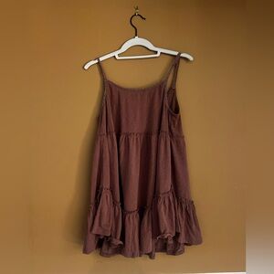 brown layered dress